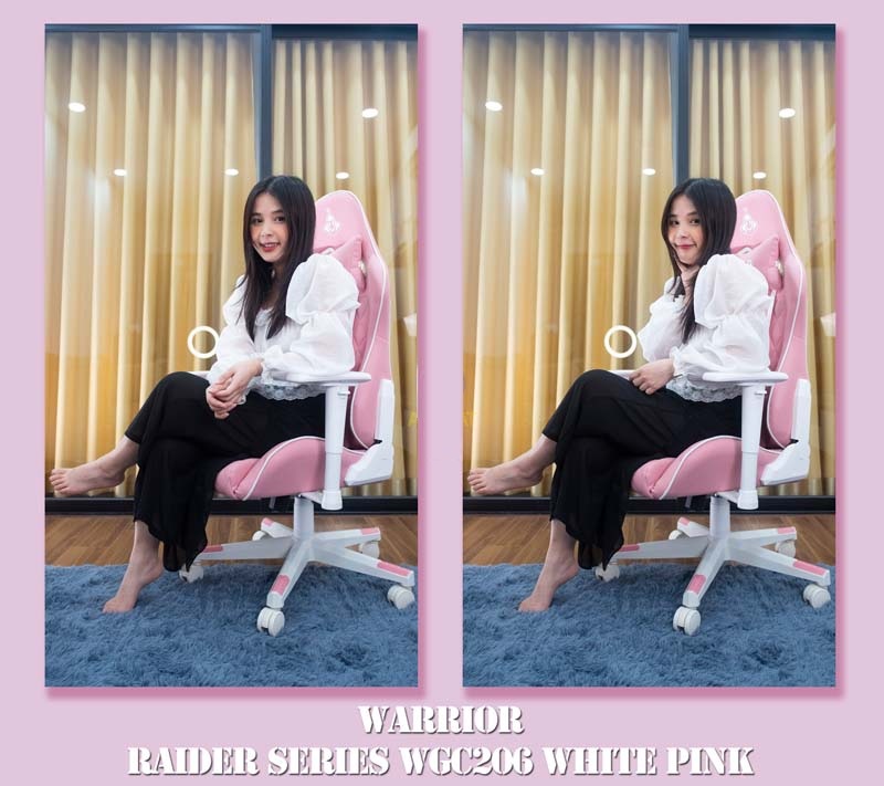 Ghế Chơi Game WARRIOR RAIDER SERIES WGC206 - WHITE/PINK Ghế Chơi Game WARRIOR RAIDER SERIES WGC206 - WHITE/PINK