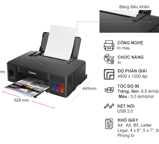 Máy in phun màu Canon Pixma G1010 Phong Vũ Kinh Bắc
