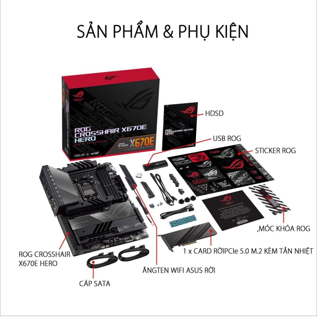 Mainboard Asus ROG CROSSHAIR X670E HERO DDR5 Mainboard Asus ROG CROSSHAIR X670E HERO DDR5