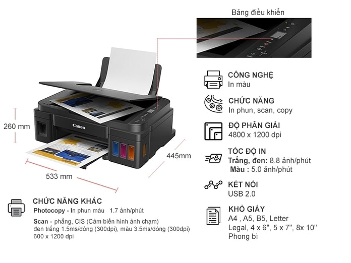 Máy in phun màu Canon Pixma G2010 (in/scan/copy) Máy in phun màu Canon Pixma G2010 (in/scan/copy)