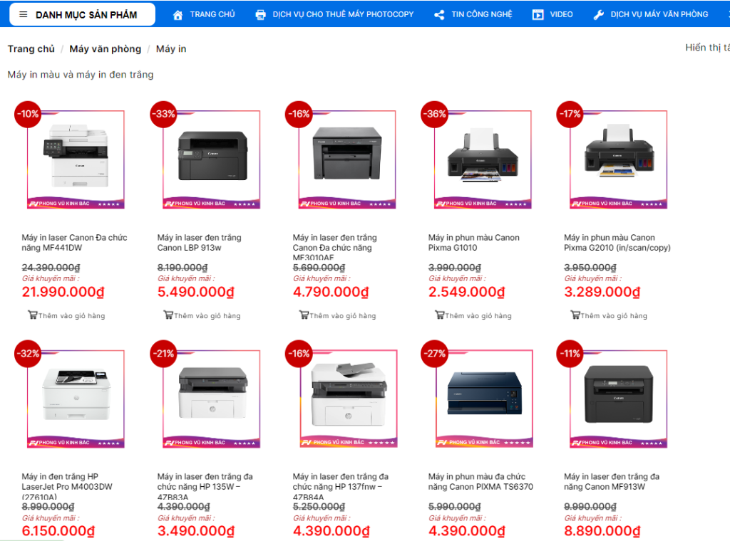 Top máy in thông dụng nhất hiện nay Top máy in thông dụng nhất hiện nay