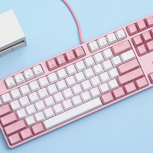 Bàn phím cơ DareU EK87 Pink White Blue Switch