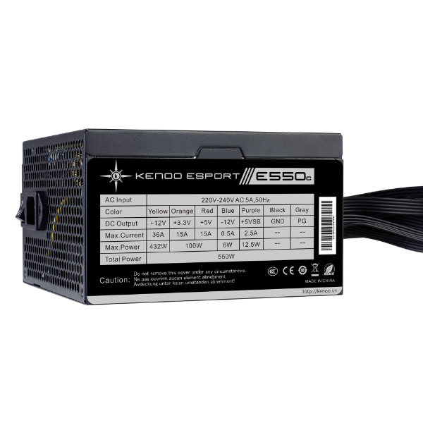 Nguồn máy tính KENOO ESPORT E550 (550w - Fan12))