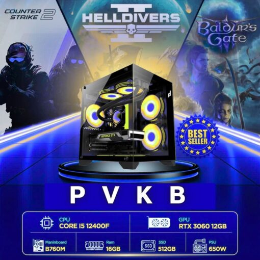 Máy tính PCPVKB A003 (i5 12400F/ 16GB/ 512GB SSD/ RTX 3060 12Gb/650W)