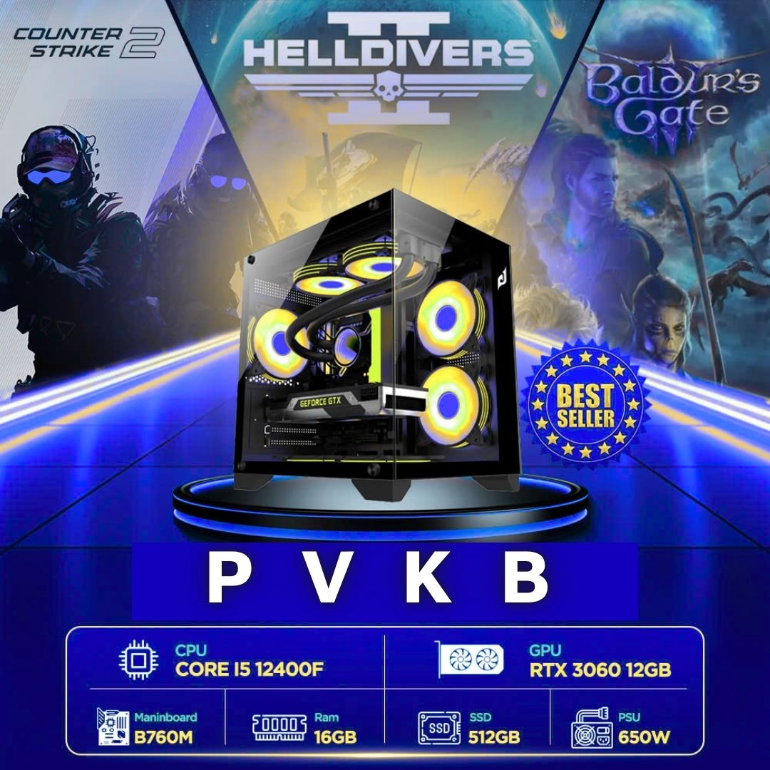 Máy tính PCPVKB A003 (i5 12400F/ 16GB/ 512GB SSD/ RTX 3060 12Gb/650W)