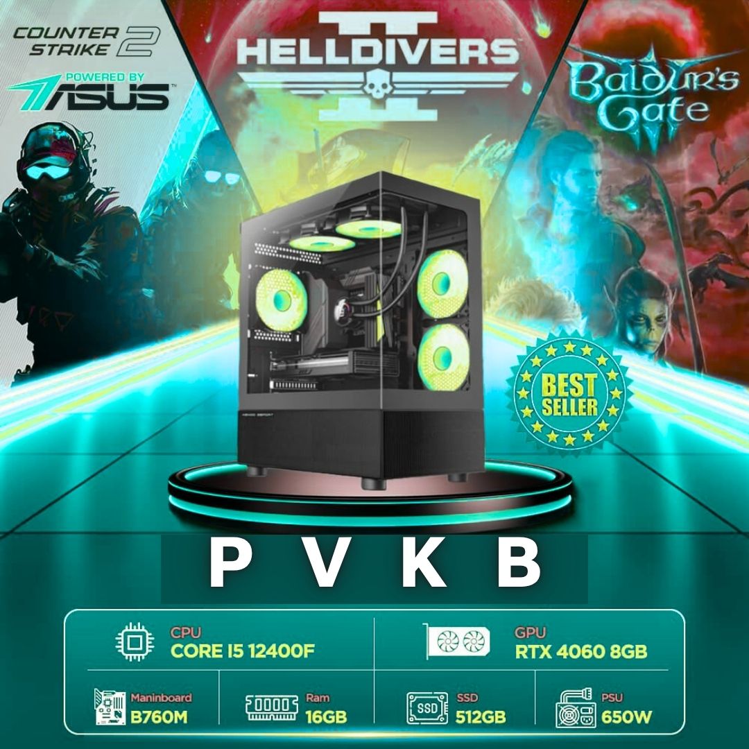 Máy tính PVKB A005 (i5 12400F/16GB/ 512GB SSD/RTX 4060 8Gb/650W)