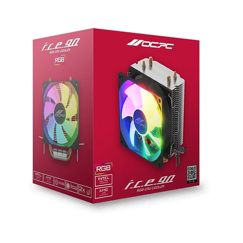 Tản nhiệt khí OCPC ICE-90 RGB BLACK – OCCICE90RBK 3 Tản nhiệt khí OCPC ICE-90 RGB BLACK – OCCICE90RBK